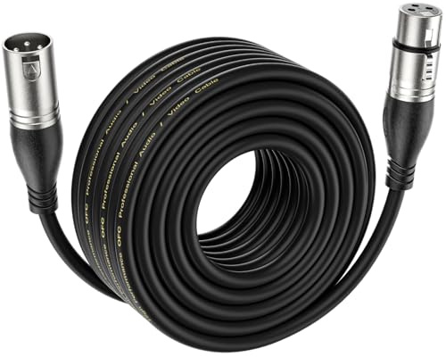EBXYA XLR Mikrofonkabel 15m 1er-Pack für Studio, Live & DMX | Kreuzgeflechtschirm, 3-polig symmetrisch, Profiqualität, robuste Stecker, rauscharm