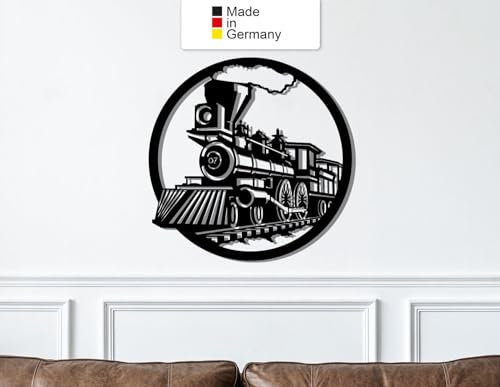 Zug, Metall Wanddeko, Wanddeko Aus Metall, Wandbild aus Metall, (Größe: 40 x 40 cm)