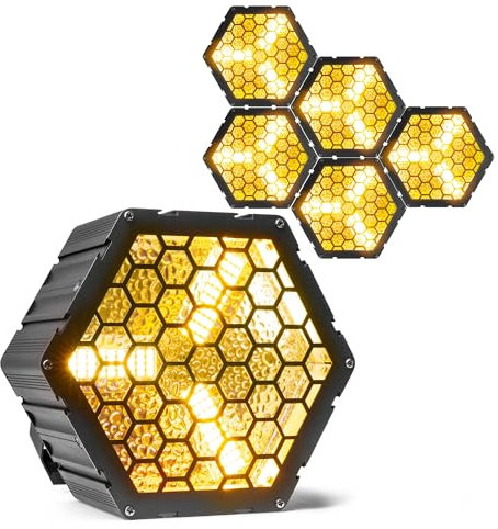 BeamZ RB90 6er Set Retro Stage Blinder 3 x 30 Watt LED Effektstrahler DMX Licht, 3-in-1 Bühnenlicht Deko DJ Lichtanlage Party, Lichtorgel Warmweiß, 72x RGB-SMD-LEDs, Stroboskop, Disco Beleuchtung