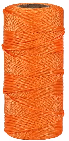 Ligne de brique tressée orange de 100 m pour construction, jardinage, marquage et projets de bricolage