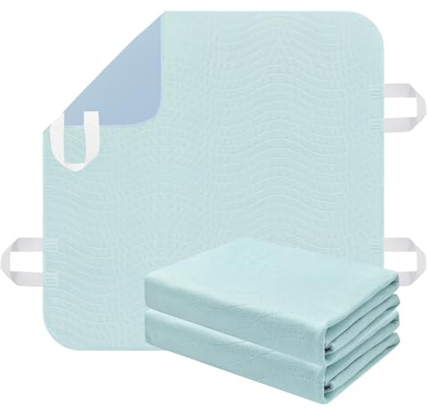 2 Pack Bed Pads for Incontinence Washable Positioning Bed Pad with Handles, Reusable Underpads Absorbent with 4-Layer Waterproof Underpads for Incontinence, Elderly Bedridden (34×36 Inch - 2 Pack)