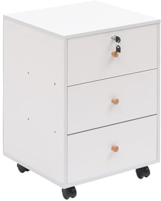 Homullel Small Mobile File Cabinet, Home Office Under Desk Drawers, File Storage Unit, Office Pedestal, Under Desk Unit, Small Bedside Drawers Cabinet on Casters