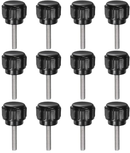 QUARKZMAN 12 Stück Rändelschraube mit Gewinde M3 x 16mm x 14mm Rundkopfschraube Edelstahl 304 Rundgriffbolzen Klemmknöpfe 14mm Handknöpfe Daumenschrauben Spannschraube für Industrie Maschine