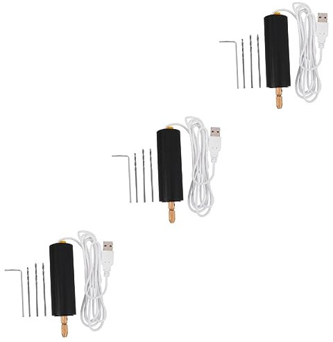 OSALADI 3piezas Taladro Eléctrico Usb Para Joyería Herramienta De Perforación Portátil Para Manualidades y Accesorios Taladro Eléctrico Para Modelos y Juguetes
