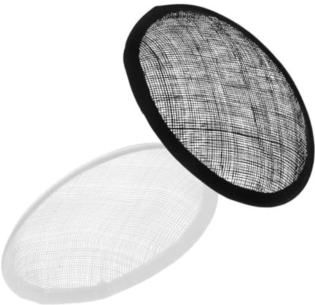 PLAFOPE 2stücke Teardrop Sinamay Hut Basis Für Millinery Leichte Und Atmungsaktive Hut-Basis Für Fascinator Und Cocktail-hüte Schwarz Und Weiß Für Festliche Anlässe
