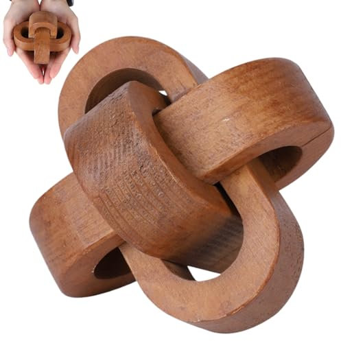 Decorazioni per nodi in legno da 3,7 pollici a 3 link moderni moderni a catena in legno arredamento decorativo decorativo decorativo decorativo decorativo per nodo per tavolino in entrata per il sogg