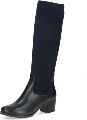 CAPRICE Stivali da donna con tacco a blocco gambale elasticizzato, Blu (Ocean Comb), 38,5 EU