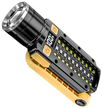 ETUCYNG Torcia magnetica pieghevole, torcia magnetica ricaricabile, Luce da meccanico per riparazione auto con base magnetica, Spia LED automatica per papà, tuttofare, uomini, fidanzato