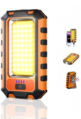 SuperFire Arbeitsleuchte LED Akku,Taschenlampe Werkstatt Werkzeug Handlampe Wiederaufladbares mit Magnet &Haken,COB,Geschenke für Männer,Inspektionslampe,Campinglampe,für Auto Reparatur,Notfall