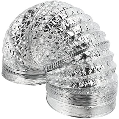 Lurrose Conduit Air Flexible Aluminium Épais Tuyau De Ventilation Résistant Et Extensible Pour Hotte De Cuisine Et Évacuation Air