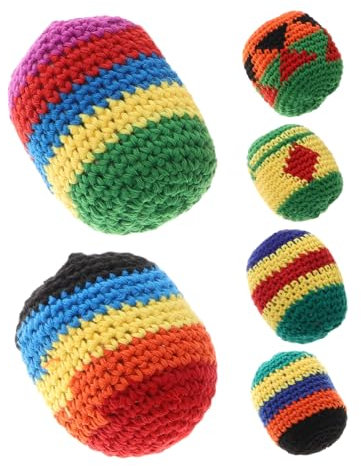 KOMBIUDA 6 Stück Mehrfarbige Gehäkelte Jonglierbälle Für Kinder Weiche Kickbälle Gestrickte Spielbälle Zur Der Hand Augen Koordination Für Vorschulen Und Outdoor Aktivitäten