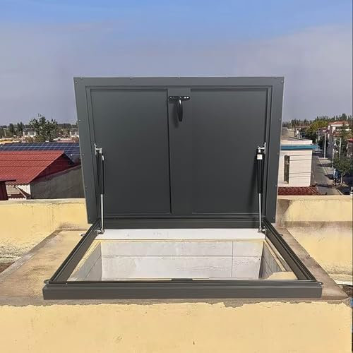 IBOWZ Skylight Access Roof Window, Aluminum Waterproof Security Door - Rainproof Sunroof Skylight with Sealing Gasket for Flat Roof Houses