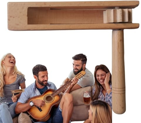 Matraca de Madera - Eventos Deportivos, Matraca Giratoria, Matraca para Fiestas | Instrumento Musical Pulido a Mano. Matraca de Madera Tradicional para Deportes