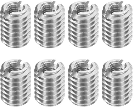 sourcing map Lot de 8 inserts filetés en acier inoxydable M6 x 1 mâle vers M3 x 0,5 femelle - Adaptateurs de filetage de 8 mm de long - Réduction du filetage de l'écrou - Vis de réparation pour bois