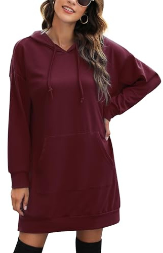 Litherday Felpa Donna con Cappuccio Maniche Lunghe Inverno Sport Maglie Autunno Oversize Elegante Pullover Felpe Senza Lungo Casual con Tasche