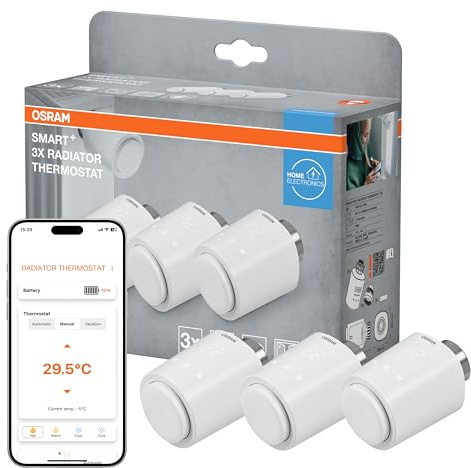 OSRAM SMART+ WiFi Heizkörperthermostat, IP20, Kunststoff, weiß, 3er-Pack