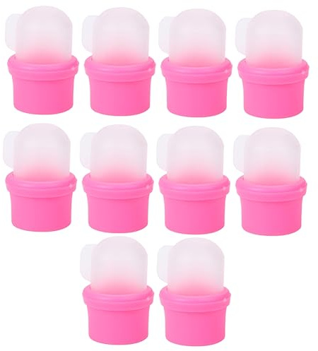 Homoyoyo Coperture Riutilizzabili 10 Pezzi Rosa per Rimozione Smalto in Pp e Rimozione UV Professionale per Manicure Fai da Te