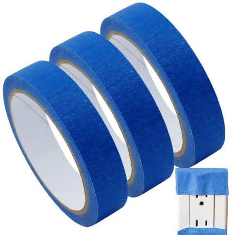 Mppchhn Cinta de Carrocero - 3 Rollos x 20 m Cinta Azul para Pared - Removible Para Paredes Molduras Techos Muebles Proyectos de Arte y Hogar