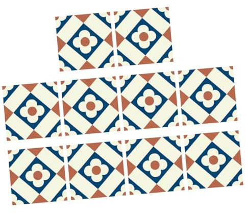 NIYANGLE Azulejos Autoadhesivos de Pvc Textura Geométrica para Renovación de Baño, Fáciles de Limpiar y Resistentes, Pack de 10 Hojas para Decoración de Paredes