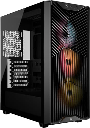 CORSAIR 3200D RS ARGB Mid-Tower PC Case – 3X RS120 ARGB PWM Fans Included, GPU Anti-sag Stabilization Arm, ASUS BTF, MSI Project Zero, Gigabyte Project Stealth – Black