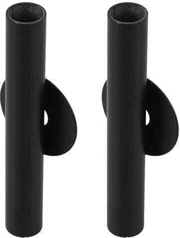 Florero de Pared Tubo Negro de Aleación 2 Piezas para Interior | Estilo Nórdico, Admite Brotes Naturales, Limpieza Rápida, Lote Doble, Acabado Artístico Elegante Moderno
