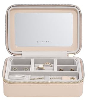 Stackers Blush Raffia Luxury Travel Jewellery Box