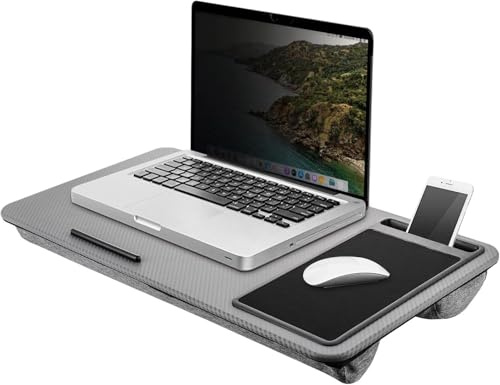 ARATERVIO Laptop Lap Tray mit Kissen & Mauspad – Ergonomischer Laptop Tisch 57,5x30,5x6cm für Bett, Sofa & Boden – Tragbarer Laptop Schreibtisch mit Kühlkissen für Arbeit, Studium & Gaming