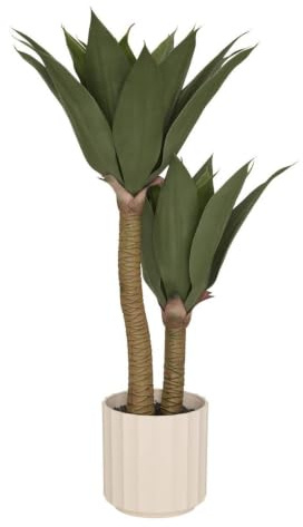 ATMOSPHERA CREATEUR D'INTERIEUR - Agave artificiale nyer h.96 cm con vaso bianco