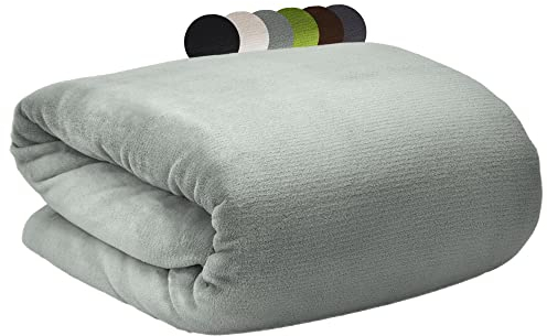 Beautissu Aurelia Kuscheldecke 220x240 cm Grau – Flauschige Wohndecke für Sofa, Couch & Bett - Microfaser Fleecedecke als Tagesdecke oder Sofa Überwurf - weiche Wohnzimmerdecke XXL