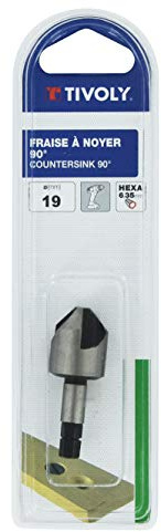 Tivoly XT60612045205 - Svasatore in carbonio P/legno, D19 mm, codolo 6,35 mm, non interessato