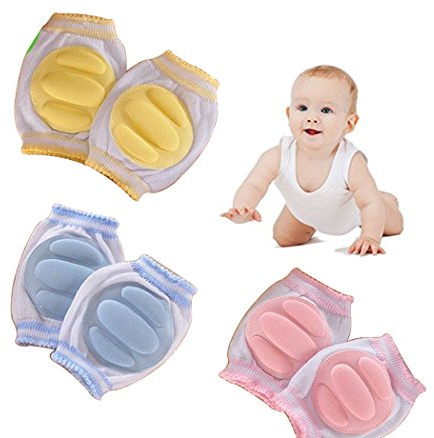 Hillento atmungsaktive elastische Unisex Säugling Kleinkind Baby Knieschoner Knie Ellenbogen Pads kriechen Sicherheit Schutz, Säuglinge, Jungen, Mädchen, Kinder, 3 Paare, zufällige Farbe