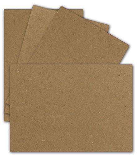 25 Einzel-Karten DIN A6-10,5 x 14,8 cm - 250 g/m² - Sandbraun/Kraftpapier, Bastel-Karten - Bastelkarton - blanko Postkarten