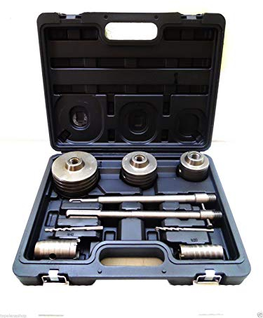 Sega a Tazza Carotatrice a Tazza Per Muro 9 Pezzi, Ø30, Ø40, Ø65, Ø80, Ø100 Mm, Con Albero SDS Plus E SDS-Max Carotatrici accessori trapano a tazza 9 pezzi per muro fresa carotatrice