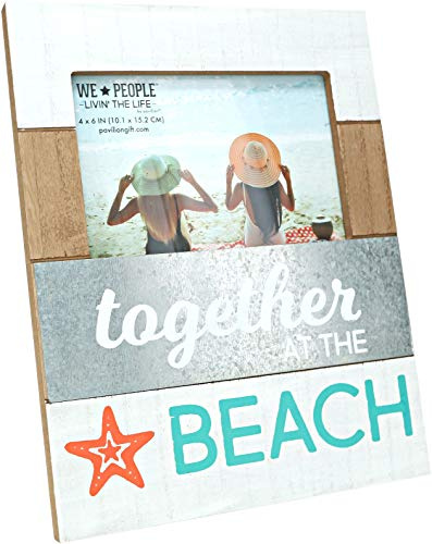 Pavilion Gift Company - Together At The Beach - 7.75x10 Inch Horizontal Easel Back Picture Frame
