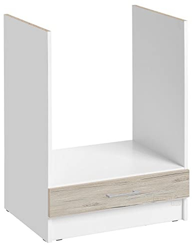 Cuisineandcie - Meuble Four ENCASTRABLE ECO Noyer Blanchi L 60cm + Tiroir inférieure de Rangement - Meuble pour Four encastrable Cuisine