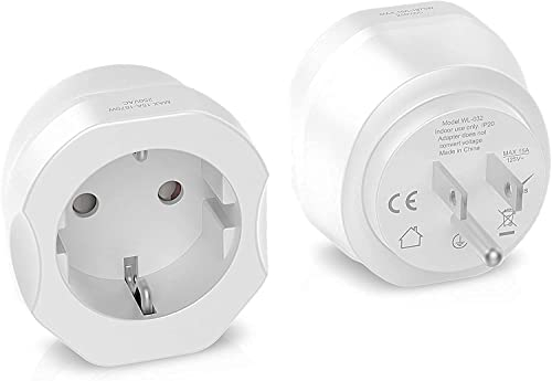 VINTAR 2PC Deutschland zu USA Reiseadapter, Adapter usa, Steckdosenadapter für USA Kanada Mexiko Thailand Jamaika, TypB-Weiß