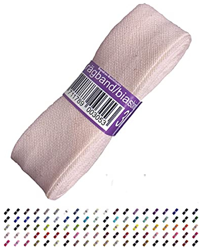 Sandras-Bastelladen Schrägband/Einfassband Baumwolle Uni gefalzt 3m x 20mm 717-Vintage Rosa
