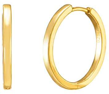 Ohrringe Silber 925. Basic Creolen groß oder klein. Schmuck Damen vergoldet mit 18 Karat (Silber und Gold) für Frauen und Mädchen. Durchmesser der Hoops 12,5 oder 20mm.