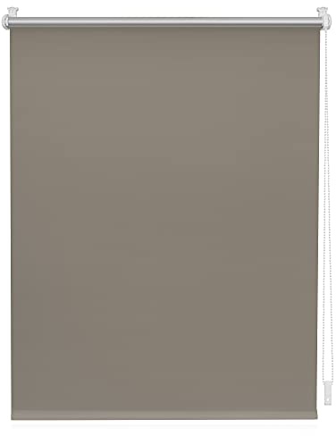 Lichtblick Thermorollo ohne Bohren, Klemmfix, Verdunklungsrollo, Hitzeschutz, Sichtschutz, Wandmontage, Deckenmontage, Rollo für Fenster und Türen B110 x H150 cm, Taupe