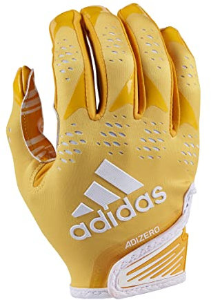 adidas Adizero 12 Football Receiver Gloves, Gold/White, X-Large
