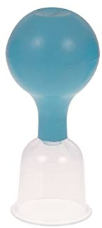 Schröpfglas aus Kunststoff mit Ball | Schröpfen | Massage | Schröpfmassage | Saugball (Ø 53 mm, hellblau)