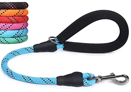 VIVAGLORY Hundeleine Kurz Closelyt Kurzführer Hund, 61cm, Blau | Hundeleine Leine mit Gepolstertem Griff & Schlaufe für Joggingleine Hausleine, Kurzführer Reflektierend & Kurzleine für Hunde