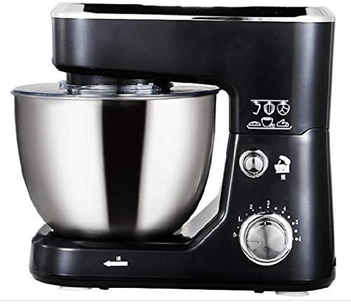 Batidora de pie con tazón de Acero Inoxidable, licuadora, picadora de Carne, Crema para Revolver Carne, pequeña batidora Comercial (Color : Black)