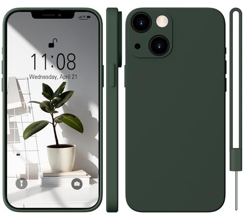 WXX für iPhone 13 Hülle Silikon Case 6.1'' 2021 Grün | Handyhülle für iPhone 13 Dünn Slim mit Microfiber,Kratzfeste Rundumschutz Case Hülle