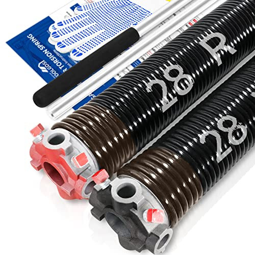 YoToolGDS Garagentor-Torsionsfeder-Set mit rutschfesten Wickelstangen und Handschuhen, hochpräzise Elektrophorese, ölfrei, schwarz beschichtet für Ersatz, min. 16.000 Zyklen (1 x 5 x 71 cm)