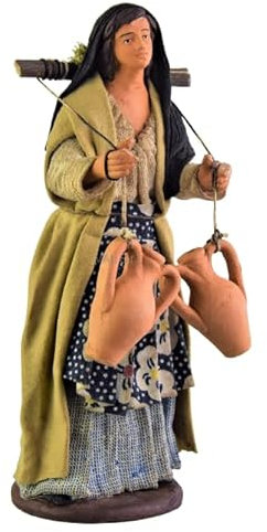 Holyhome Woman with Amphora 15 cm (5.90 Inch) - Neapolitan Nativity Terracotta Dressed