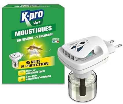K.PRO Vert - Diffuseur électrique anti moustiques + Recharge X1