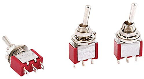 interruttore elettronico Interruttore a levetta momentaneo SPDT a 2 vie for montaggio a pannello da 3 pezzi 6mm AC250V 3A 120V 5A
