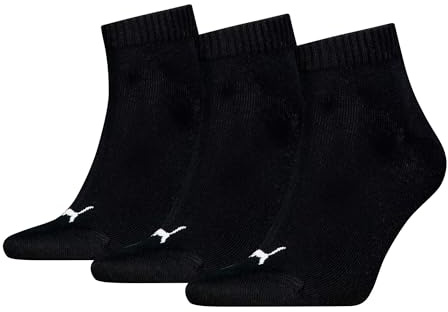 PUMA Unisex Quarter Plain, Calcetines Unisex adulto, Negro, 35-38