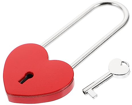 Hoement Herzförmiges Vorhängeschloss Mit Langem Bügel Rostfrei Langlebig Multifunktionales Gepäckschloss Für Koffer Schubladen Und Reisen